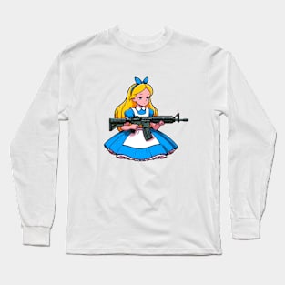 Tactical Wonderland Odyssey Tee: A Unique Twist on Alice's Journey Long Sleeve T-Shirt